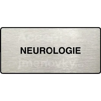 Informační tabulka Stříbrný piktogram "NEUROLOGIE" s černým textem a rámečkem -