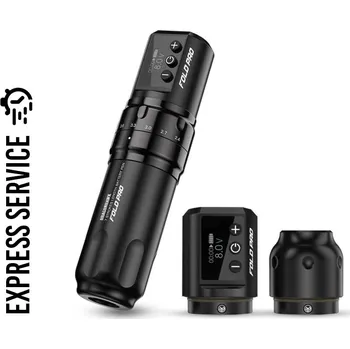 Tetovací strojek DRAGONHAWK TATTOO SUPPLY DRAGONHAWK Fold Pro - bezdrátový strojek 2x baterie, černý