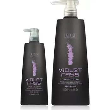 Vlasová regenerace BES Violet Rays tónovací maska 1000 ml – pro zářivé fialové vlasy