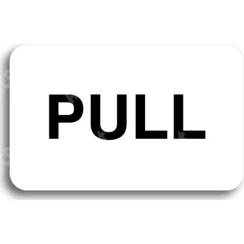 Informační tabulka Bílý piktogram "SEM - TAM - typ 04" s černým textem bez rámečku - 80 x 50 mm