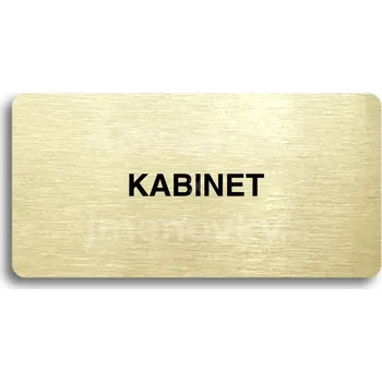 Informační tabulka Zlatý piktogram "KABINET" s černým&nbsp;textem bez rámečku&nbsp;-