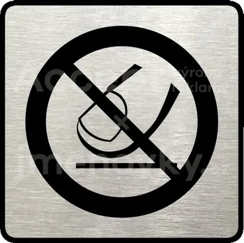 Informační tabulka Stříbrný piktogram "nedotýkejte se" s černým&nbsp;textem a rámečkem&nbsp;-