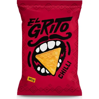 Čokoláda EL GRITO Kukuřičné chilli tortilla chipsy 90 g