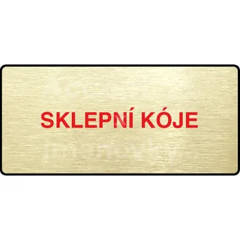 Značení Zlatý&nbsp;piktogram "SKLEPNÍ KÓJE" s červeným textem a rámečkem&nbsp;-