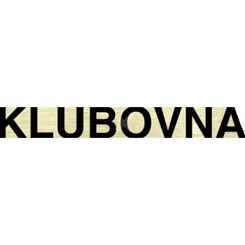 Informační tabulka Zlatý piktogram "klubovna" s černým&nbsp;textem bez rámečku&nbsp;-
