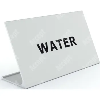 Jmenovka na stůl Informační stojánek D-62 "WATER" - stříbrná