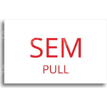 Informační tabulka Bílý piktogram "SEM - TAM - typ 33" s červeným textem bez rámečku - 80 x 50 mm