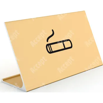 Jmenovka na stůl Informační stojánek D-62 "KOUŘENÍ POVOLENO" - zlatá