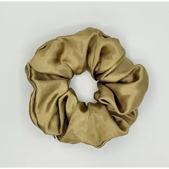 Saténová Scrunchie gumička camel XL