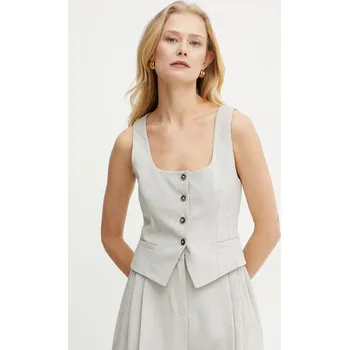 Dámská vesta Vesta Marella INDIO šedá barva, jednořadá, 2513151021200 09X, vel. 36