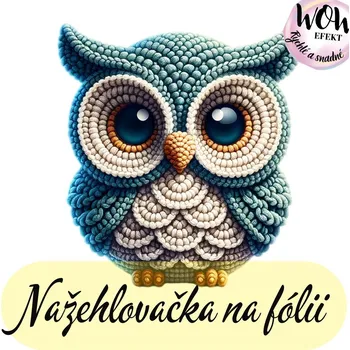 Nažehlovačky na fólii Nažehlovačka na fólii, HÁČKOVANÁ SOVA, 1 kus