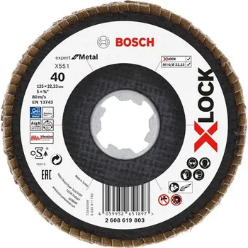 Brusný kotouč BOSCH Lamelový brusný kotouč X551 Expert for Metal s&nbsp;upínáním X-LOCK (2608619803)