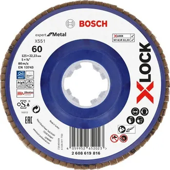 Příslušenství k brusce BOSCH Lamelový brusný kotouč X551 Expert for Metal s upínáním X-LOCK (2608619816)