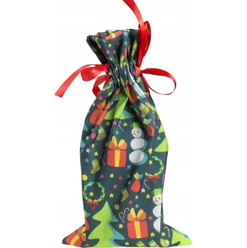 Vánoční dekorace Dárkový balicí sáček 20x35 cm Vánoční stromky Dárky BAREVNÝ VÁNOČNÍ