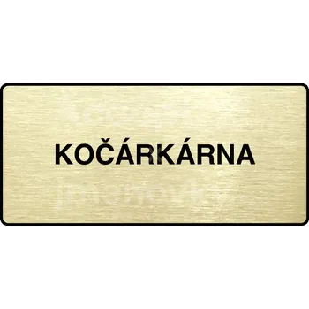 Informační tabulka Zlatý piktogram "KOČÁRKÁRNA" s černým&nbsp;textem a rámečkem&nbsp;-