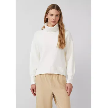 Dámské tričko s.Oliver pletený svetr s rolákovým límcem smetanový Velikost: 40