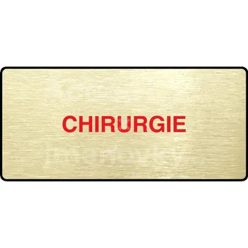 Značení Zlatý&nbsp;piktogram "CHIRURGIE" s červeným textem a rámečkem&nbsp;-