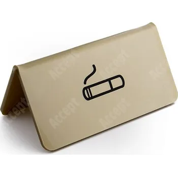 Jmenovka na stůl Akrylátový stojánek "KOUŘENÍ POVOLENO" (115x60mm) - zlatý stojánek