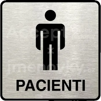 Informační tabulka Stříbrný piktogram "pacienti II" s černým&nbsp;textem a rámečkem&nbsp;-
