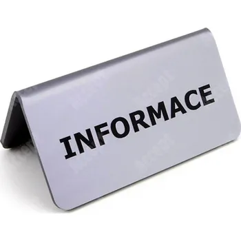 Jmenovka na stůl Akrylátový stojánek "INFORMACE" (115x60mm) - stříbrný stojánek