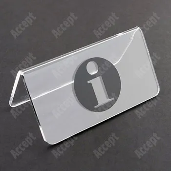Jmenovka na stůl Akrylátový stojánek "i" (115x60mm) - čirý stojánek
