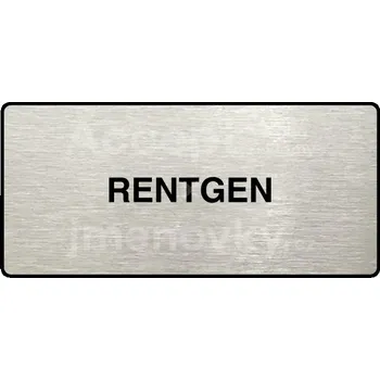 Informační tabulka Stříbrný piktogram "RENTGEN" s černým&nbsp;textem a rámečkem&nbsp;-
