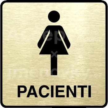 Informační tabulka Zlatý piktogram "pacienti III" s černým&nbsp;textem a rámečkem&nbsp;-