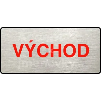 Značení Stříbrný&nbsp;piktogram "VÝCHOD" s červeným textem a rámečkem&nbsp;-