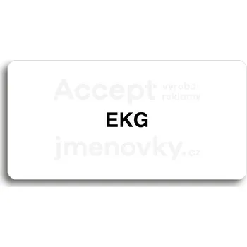 Informační tabulka Bílý piktogram "EKG" s černým textem bez rámečku&nbsp;-