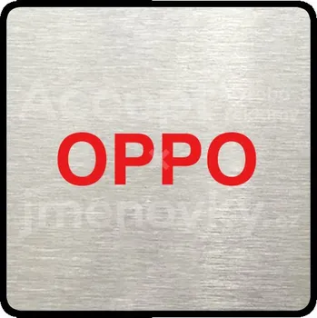 Informační tabulka Stříbrný&nbsp;piktogram "OPPO" s červeným textem a rámečkem&nbsp;-
