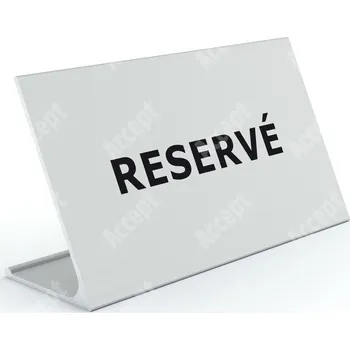 Jmenovka na stůl Informační stojánek D-62 "RESERVÉ" - stříbrná