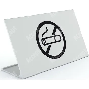 Jmenovka na stůl Informační stojánek D-62 "ZÁKAZ KOUŘENÍ" - stříbrná