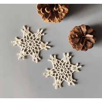 Vánoční ozdoba Háčkované ozdoby - vločky 8 cm - č.4