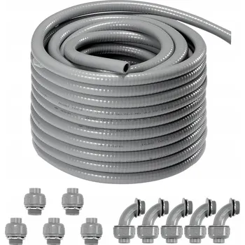 Zahradní hadice SucceBuy Vlnitá hadice 30,5M 12,7MM PVC Šedá barva 6,43KG Vlnitá hadice