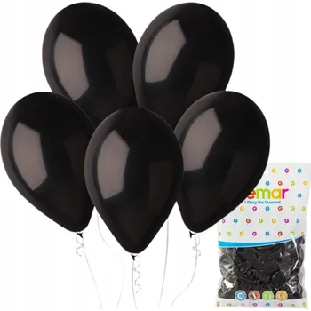 Balónek Latexový balónek Ge.Ma.R. černý 12 palců na helium, 100 ks