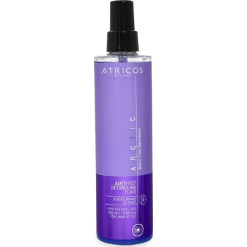 Vlasová regenerace Atricos Arctic Amethyst Detangling Fluid - Dvoufázový fialový bezoplachový fluid na rozčesání 250 ml