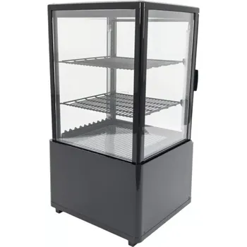 vasegastro Panoramatická chladicí vitrína 58 l – černá | pro dorty, dezerty a nápoje