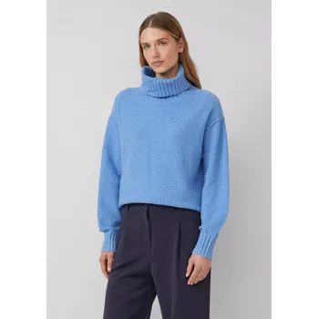 Dámské tričko s.Oliver pletený svetr s rolákovým límcem modrý Velikost: 38