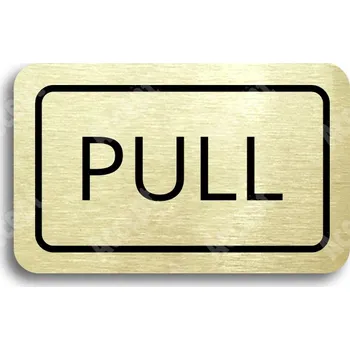 Informační tabulka Zlatý piktogram "SEM - TAM - typ 24" s černým textem a rámečkem - 80 x 50 mm