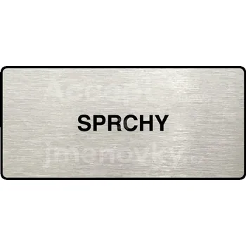 Značení Stříbrný piktogram "SPRCHY" s černým&nbsp;textem a rámečkem&nbsp;-