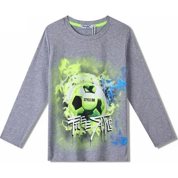 Dětská móda Chlapecké tričko s dlouhým rukávem Šedá 122