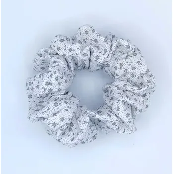 Bavlněná Scrunchie gumička kvítky XXL