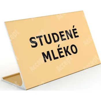 Jmenovka na stůl Informační stojánek D-62 "STUDENÉ MLÉKO" - zlatá