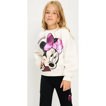 Dívčí mikina Sinsay - Bavlněná mikina Minnie Mouse - krémová - 041GA-01X - 041GA-01X-134