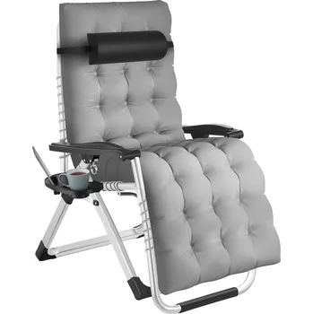 Zahradní nábytek TecTake GmbH 405186 lehátko cloud skládací, plynule nastavitelné - světle šedá,za kus