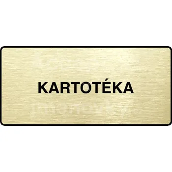 Značení Zlatý piktogram "KARTOTÉKA" s černým textem a rámečkem -