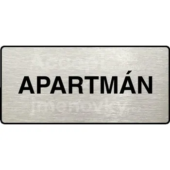 Informační tabulka Stříbrný piktogram "APARTMÁN" s černým&nbsp;textem a rámečkem&nbsp;-