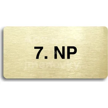 Informační tabulka Zlatý piktogram "7. NP" s černým&nbsp;textem bez rámečku&nbsp;-