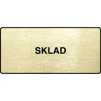 Informační tabulka Zlatý piktogram "SKLAD" s černým&nbsp;textem a rámečkem&nbsp;-