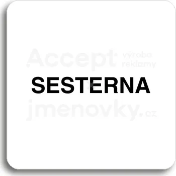 Informační tabulka Bílý piktogram "sesterna II" s černým textem bez rámečku&nbsp;-